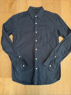 J. Crew Navy Dot-Print Button-Down Shirt